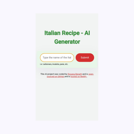 Italian Recipe AI Generator